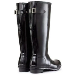 Hunter Women's Original Back Adjustable Gloss Rain Boots In Black -Blundstone || Sorel || Hunter Shop 1 7 179 hunt tall adjustable gloss black 1 1100x