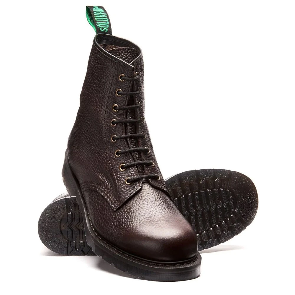 Solovair 8 Eye Derby Boot In Dark Brown Grain 4 Solovair 8 Eye Derby Boot In Dark Brown Grain - Image 2