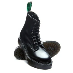 Solovair 8 Eye Zip Platform Derby Boot In Black Hi-Shine -Blundstone || Sorel || Hunter Shop SV S8 551 BK ZIP HI 111 3 1100x
