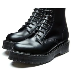 Solovair 8 Eye Zip Platform Derby Boot In Black Hi-Shine -Blundstone || Sorel || Hunter Shop SV S8 551 BK ZIP HI 111 4 1100x