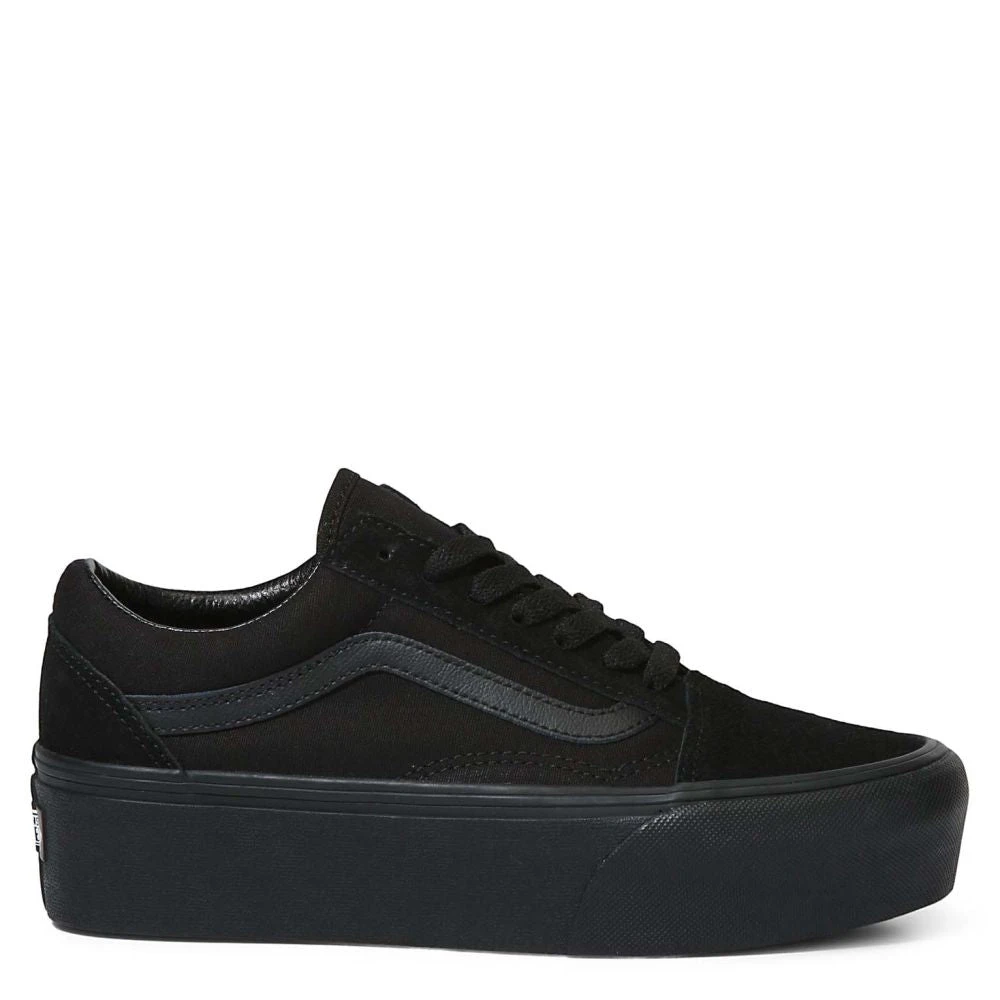 Vans Women's Old Skool Stackform In Suede/Canvas Black/Black 3 Vans Women's Old Skool Stackform In Suede/Canvas Black/Black